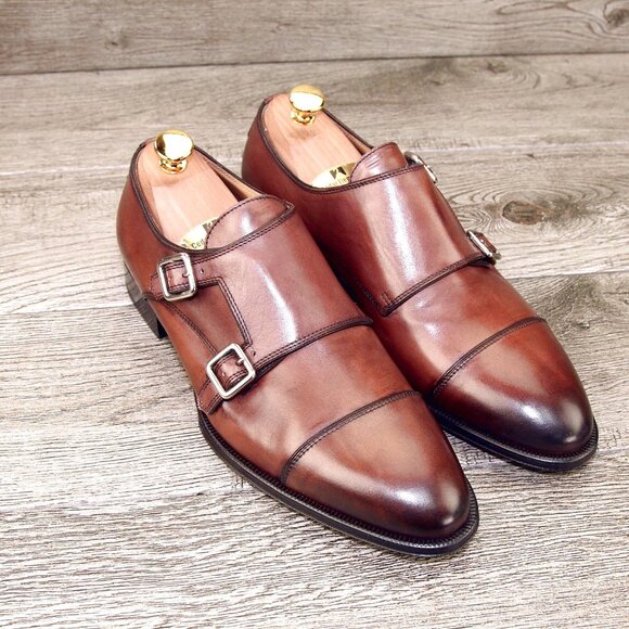 * NIB * $450 Pastori DI BIANCO Remus US 9 M Italian Monkstrap t * add $15 Trees main image 4
